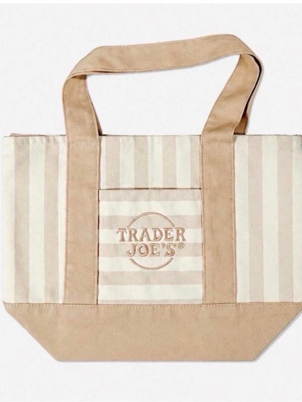 Limited Edition Trader Joe's Striped Mini Canvas Tote Bag - Pick The Color - Picture 3 of 6